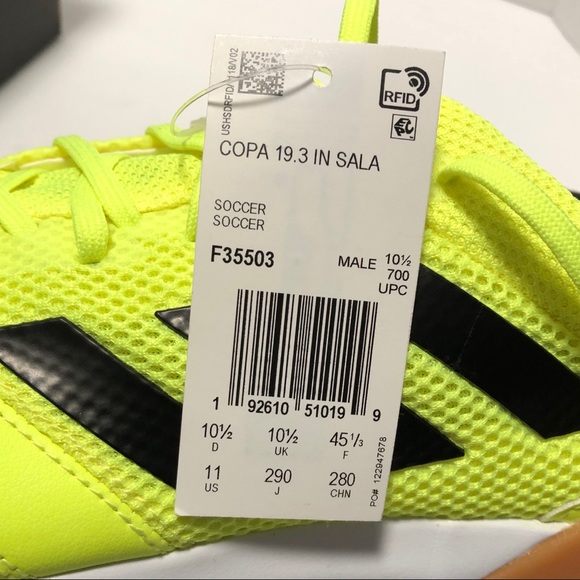 Adidas Cooa 19.3 IN SALA Mens Size 11 F35503 - Picture 8 of 8